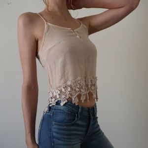 Soft Pink Lacey Tank